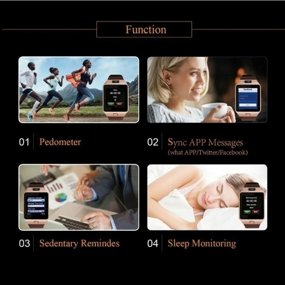 DZ09 Bluetooth Smartwatch with Touch Monitor with Pedometer and Anti-Lost Camera - Picture 5 of 8